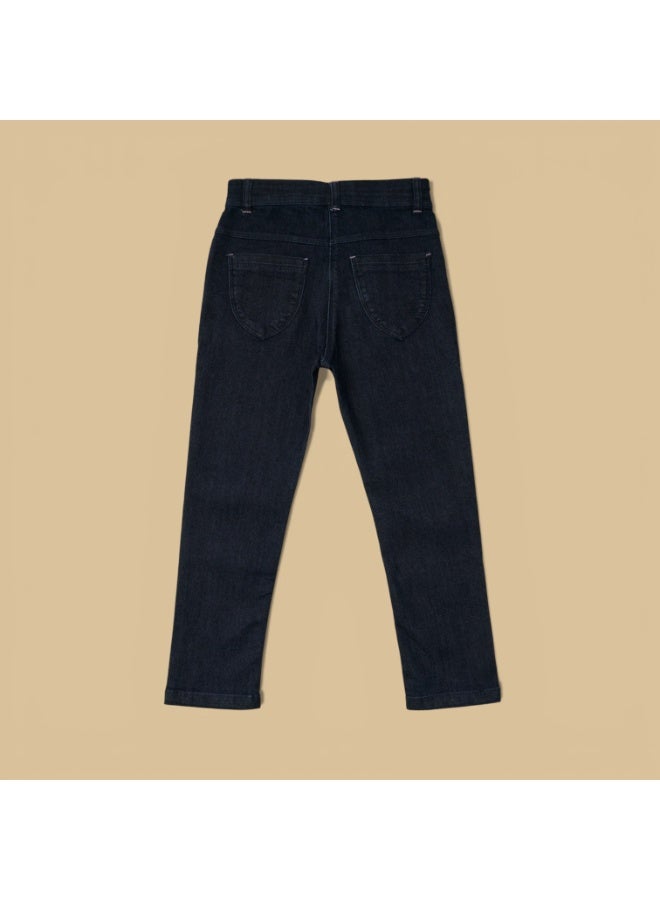 MARWAN Girls Long Pant with Adjustable Waist Belt and Rib Waist Cotton Spandex Ages 2 to 8 Years - Image 2